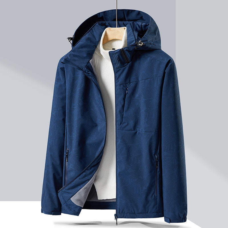 Couple Single-layer Jacket Windproof Sports Fleece-lined Padded Overalls