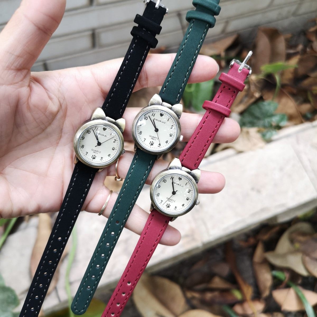 Bronze Kitty Trendy Fashion Numbers Student Watch