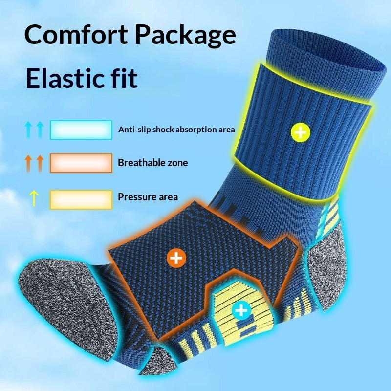 Men's Basketball Socks Mid-calf Length With A Terry-cloth Sole