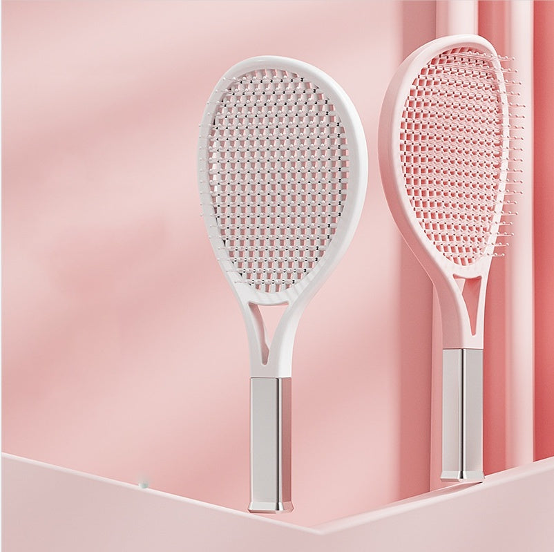 Tennis Racket Fluffy Comb: Airbag Cushion Massage for Thick Hair