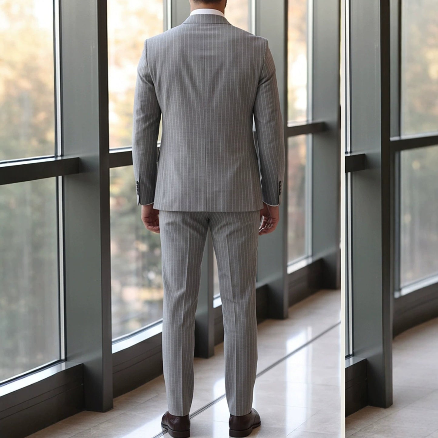 Mens Striped Business Suit Set