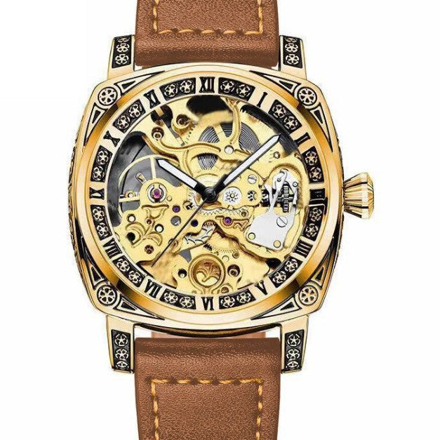 Relief-cut Hollowed-out Fully Automatic Mechanical Watch For Men