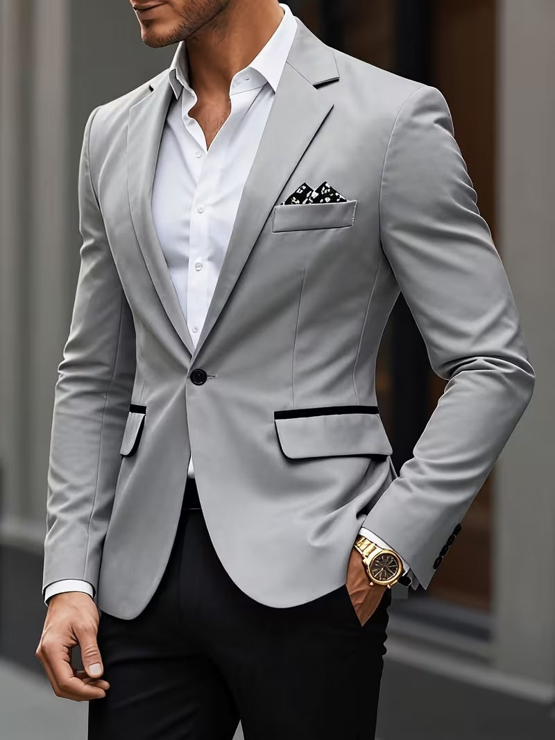 European-size Youth Business-Casual Color-Block Suit