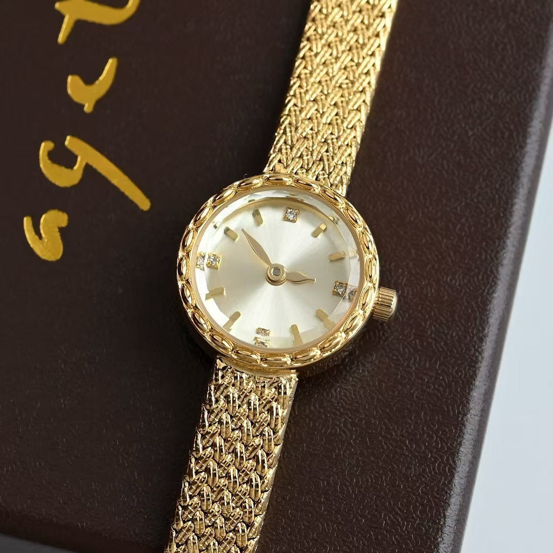 Niche, Light-luxury Mini Vintage Mesh-link Quartz Watch