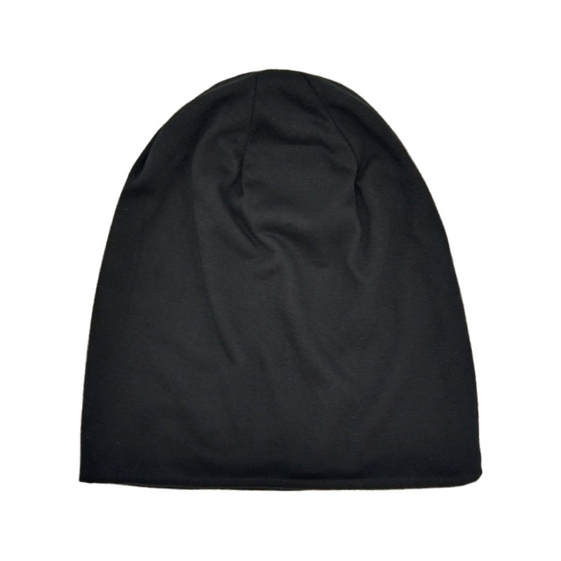 Solid-color Double-layer Pullover Beanie Thin Style