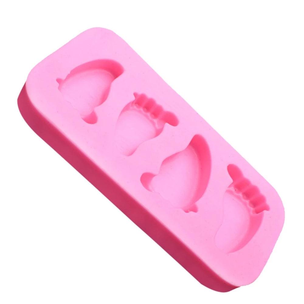 Cake Mold 3D Baby Feet Silicone Mold Chocolate Fondant Cake Decorating Baking Tool Bakeware Pudding Baking Paste Mold  Baby Foot Prints Silicone Molds, Fondant Soap Mold Baby Shower Cake Topper Decoration