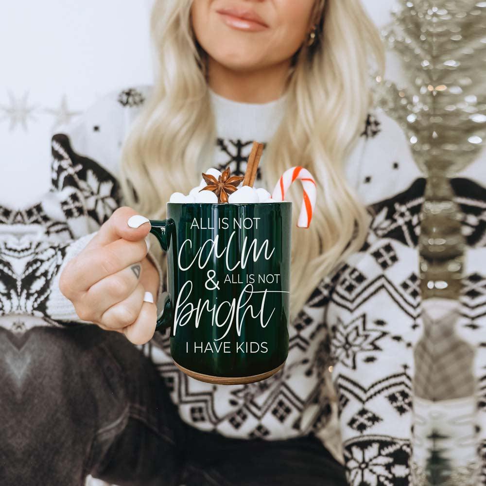 Christmas Ceramic Coffee Mug Double-Sided Snarky Holiday Gift Funny Santa Mug