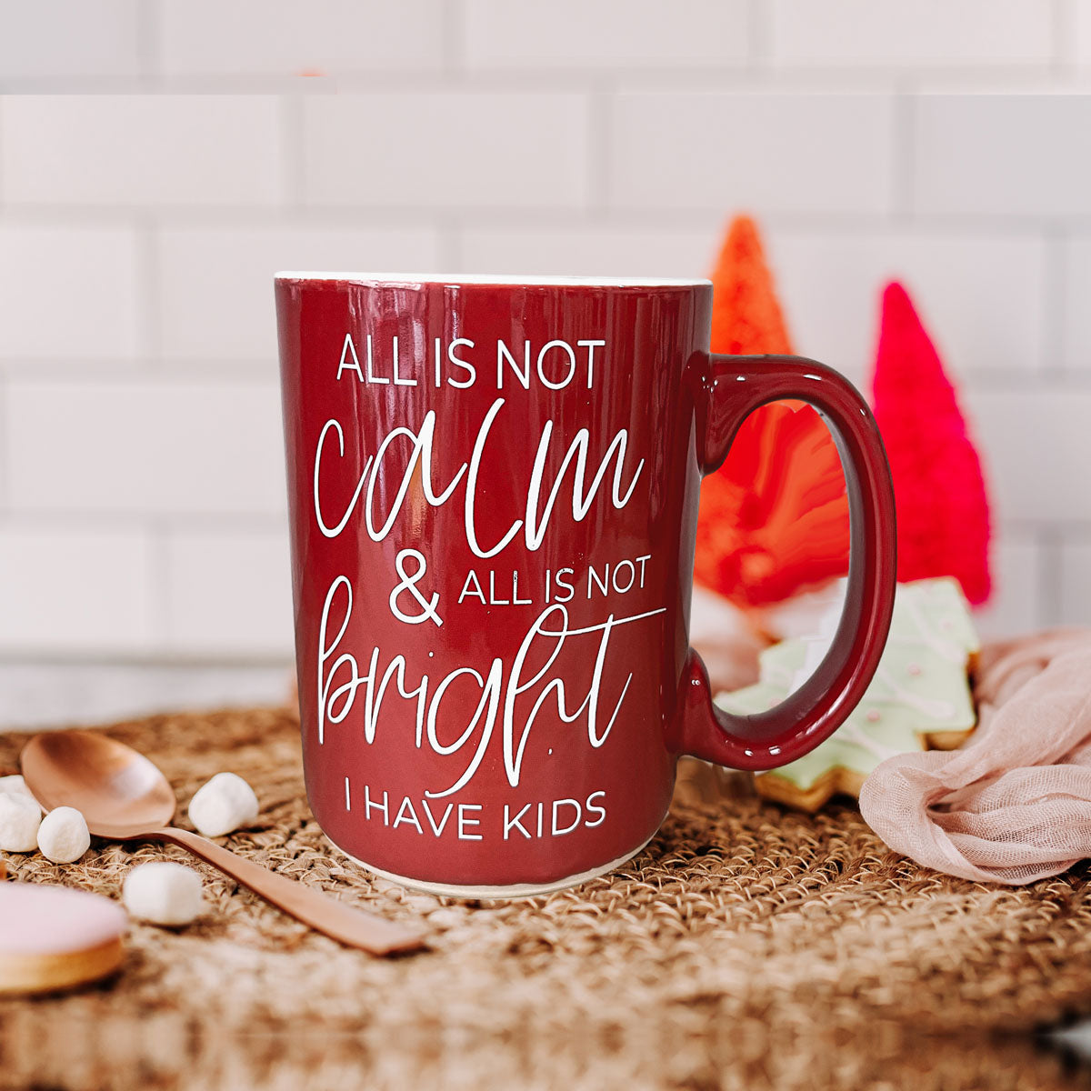 Christmas Ceramic Coffee Mug Double-Sided Snarky Holiday Gift Funny Santa Mug