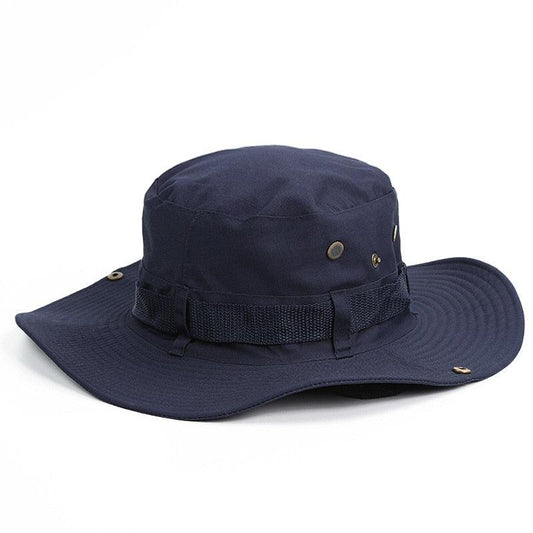 Camouflage Outdoor Bucket Hat Camping Hat Men Foldable Sun Cap Breathable Adjustable Bucket Cap for Men/Women Sports Sun Cap Unisex Fishing Hiking Travel Solid Color Hats - ThisandThatShoppe