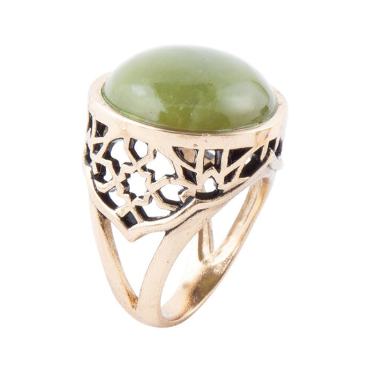 Grüner Kanadischer Jade-Statement-Ring mit Gold