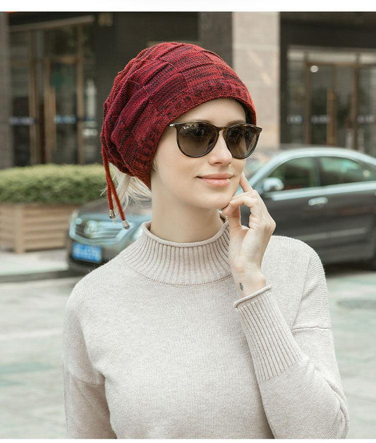 Caps Warmer Bonnet Casual Cap Winter Beanie Hats Hat winter hat Bobble Hat Winter Balaclava Women Bandana Baotou Cap Scarf Warm Thick Beanie Skellies Women Girls Cable Knit Soft Cute Beanie with Ears Detachable Pompom Fur Hat Girls