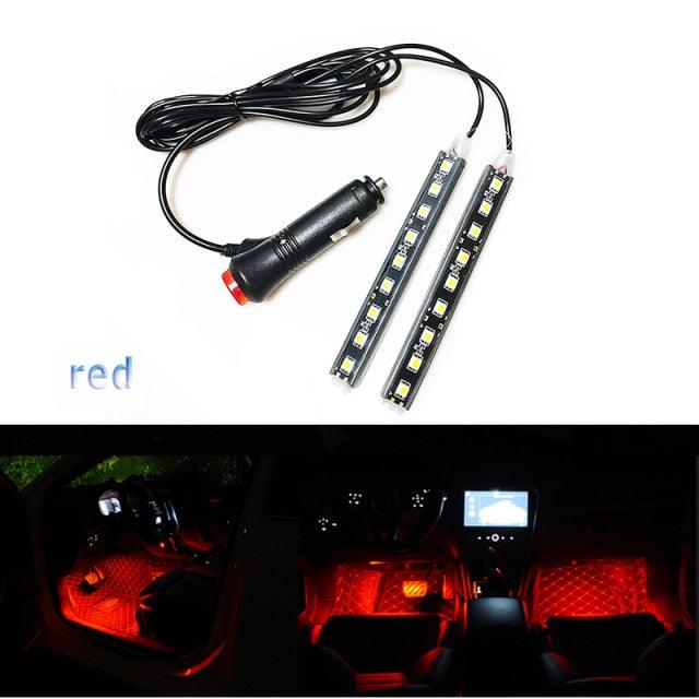 Car Interior LED Foot Sole Interior Car Lights Decoration Light Strip Car Interior Atmosphere Light Under Lighting Dashboard Waterproof Decoration Lighting Kit Bluetooth Smart LED Light Strips for Cars
