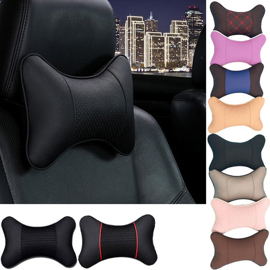 Car Neck Pillows Headrest Relief Filled Fiber Universal Car Pillow Both Side Pu Leather 1pcs Pack Headrest For Car Neck Pillows Both Side Pu Leather Headrest Head Pain Relief Filled Fiber Universal Car Pillow Neck Pillow Softness Car Headrest Pillow