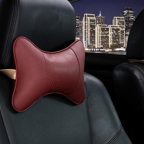 Car Neck Pillows Headrest Relief Filled Fiber Universal Car Pillow Both Side Pu Leather 1pcs Pack Headrest For Car Neck Pillows Both Side Pu Leather Headrest Head Pain Relief Filled Fiber Universal Car Pillow Neck Pillow Softness Car Headrest Pillow