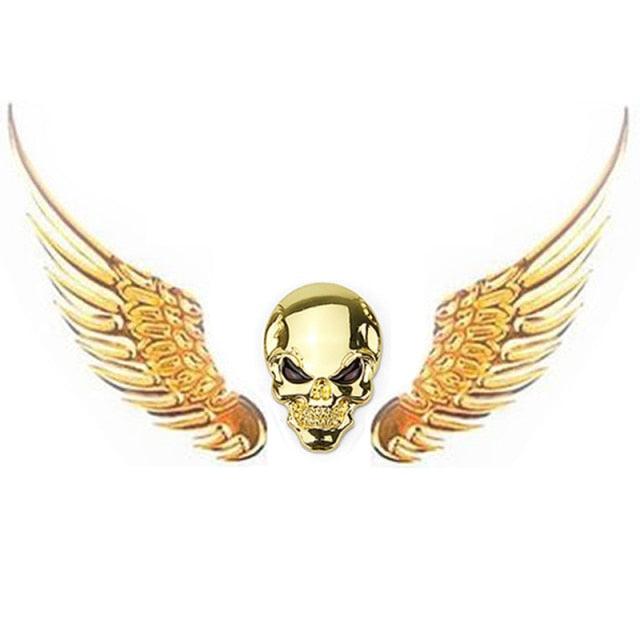 Car Stickers Metal 3D Double-sided Tape Stick 1 Pair Gold Sliver Wing Decals Decorations Emblem Logo Badge Bumper Trunk Tailgate Window Angel Wings Emblem 3D Metal Car Auto Symbol Motorcycle Car Styling Tools Accessories