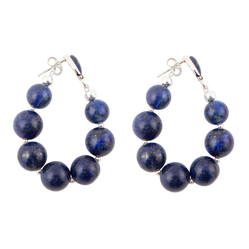 Carly Blue Lapislazuli komplette Schleife Ohrstecker aus Sterlingsilber