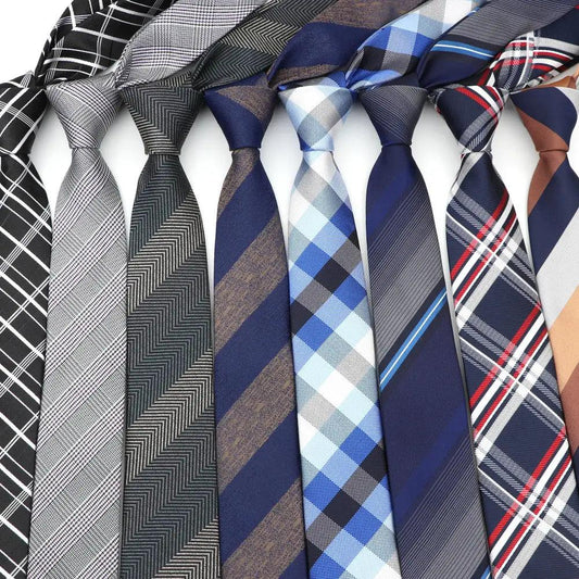 Casual Skinny Men Ties Fashion Polyester Comfortable Striped Necktie Business Design Formal Slim Office Necktie For Men