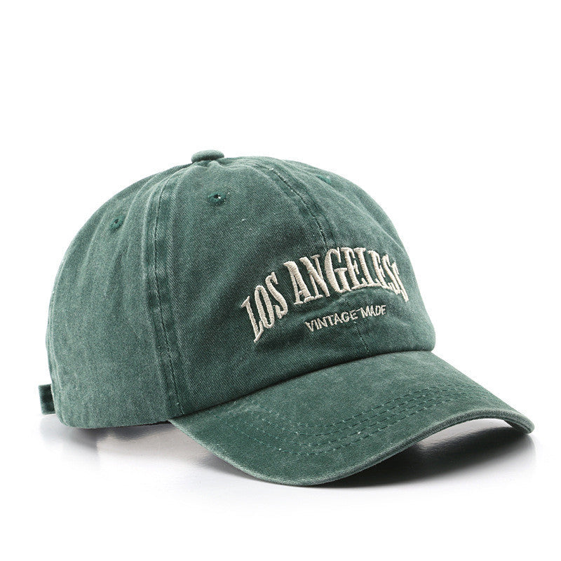 Distressed Satin Letter Embroidery Baseball Cap – Adjustable Unisex