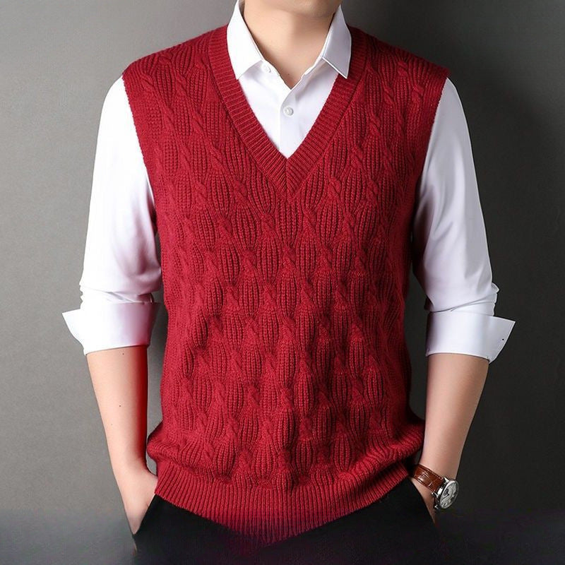 Mens Knitted Sweater Sleeveless Vest Suitable For All Season