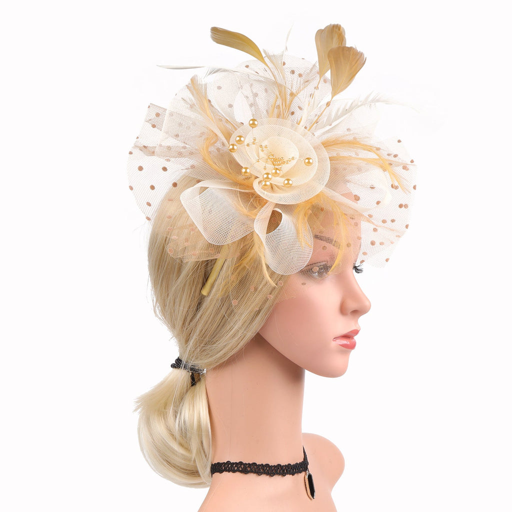 Headwear Bridal Hair Accessories Mesh Billycock Headband