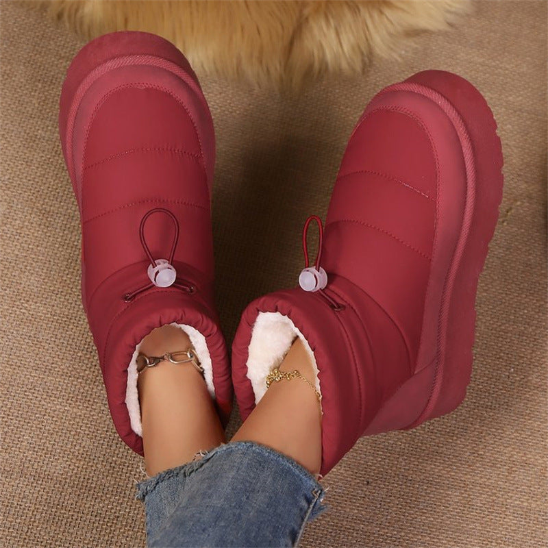 Women’s Fleece-Lined Short Boots – Warm Cotton Lined Winter Ankle Boots