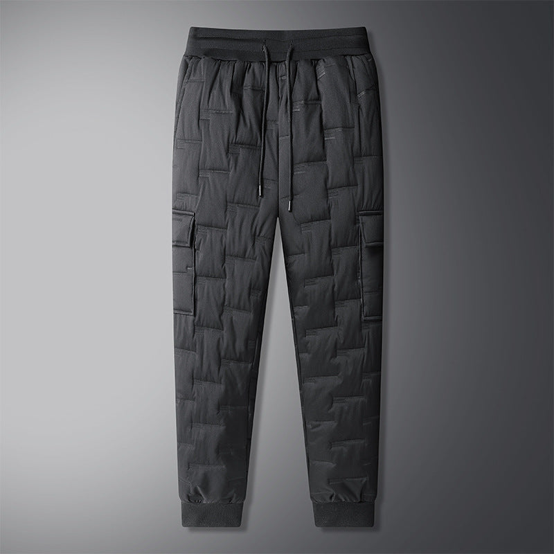 Thickened Plus-size Long Pants With Multiple Pockets For Fall And Winter