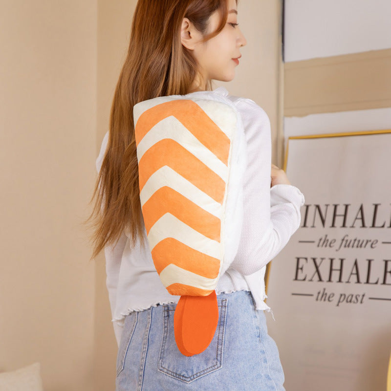 Shrimp Sushi Plush Toy Children Backpack Messenger Bag