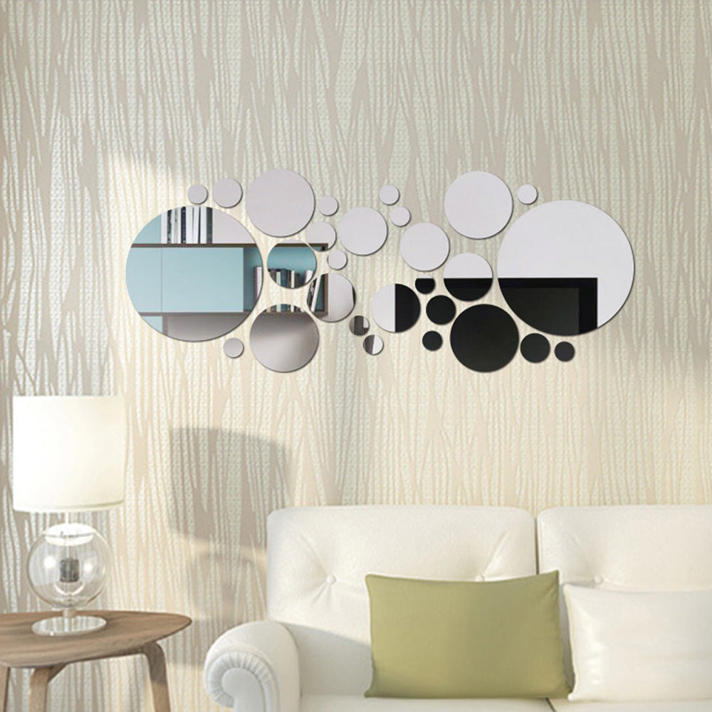 Big And Small Circles Mirror Sticker 3D Stereo Acrylic Wall Decoration