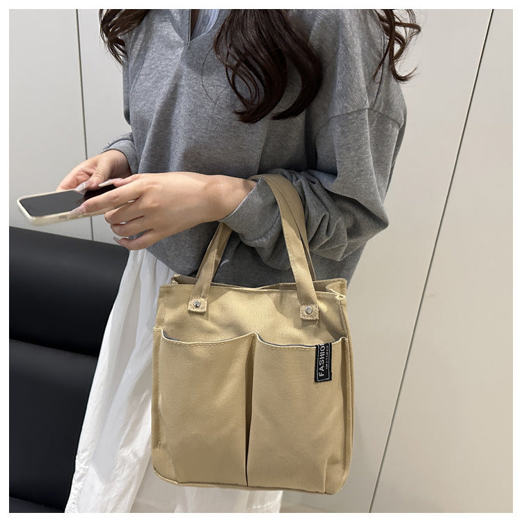 Plain-colored Tote Bag Student Lunch Box