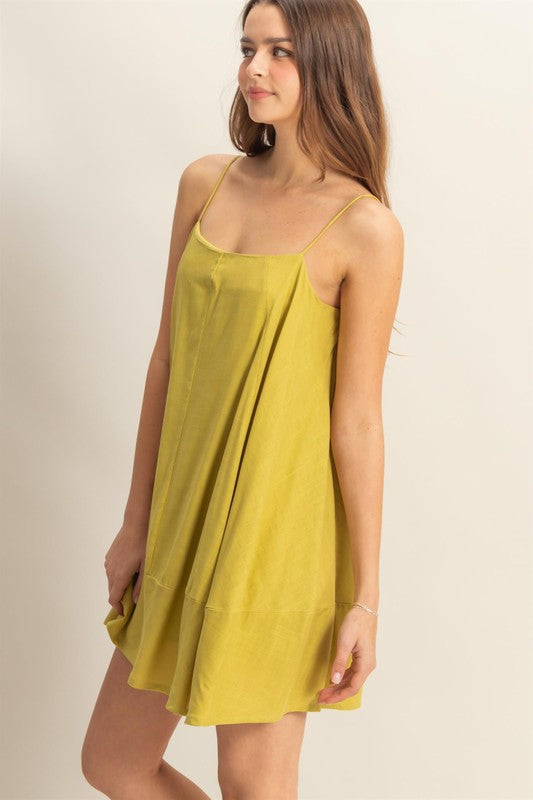 New Summer A-Line Flowy Mini Cami Dress with Pockets For Women –Casual & Chic Spaghetti Strap Dress with Functional Pockets for a Relaxed Summer Look