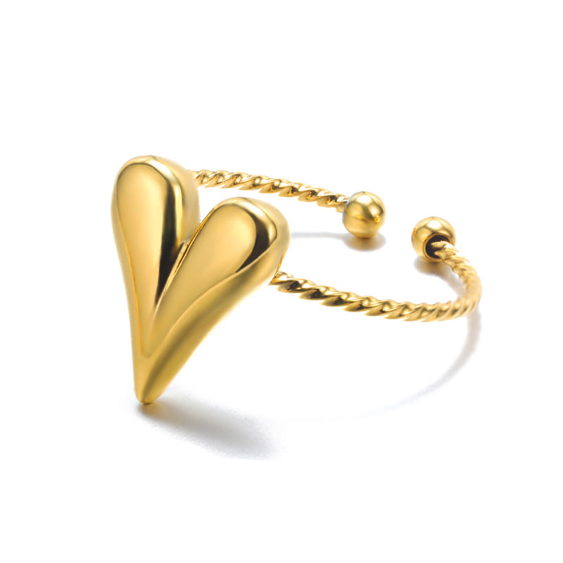 Geometric Line-cut Hollow Mens And Womens Ring