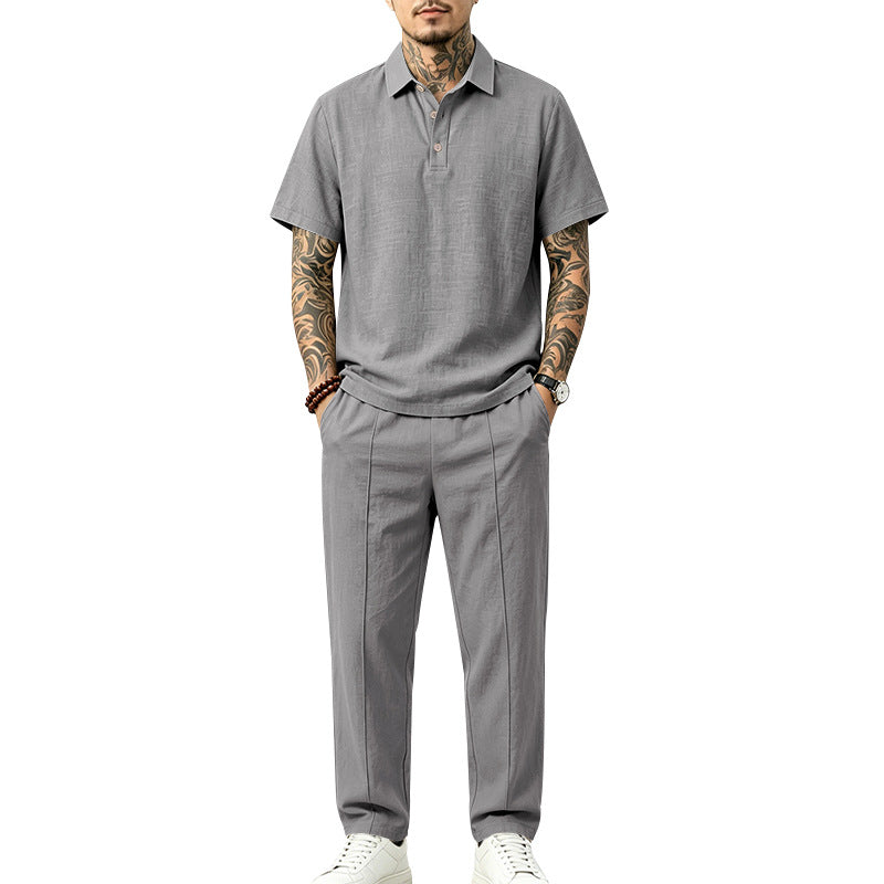 Mens Loose-fitting Top And Trousers Set