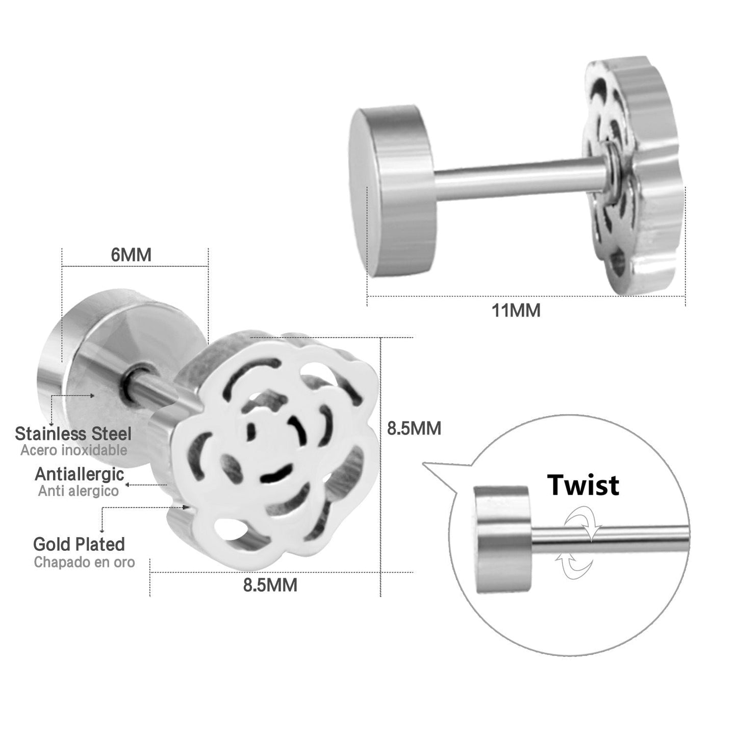European And American Bow-knot Screw-back Stud Earrings