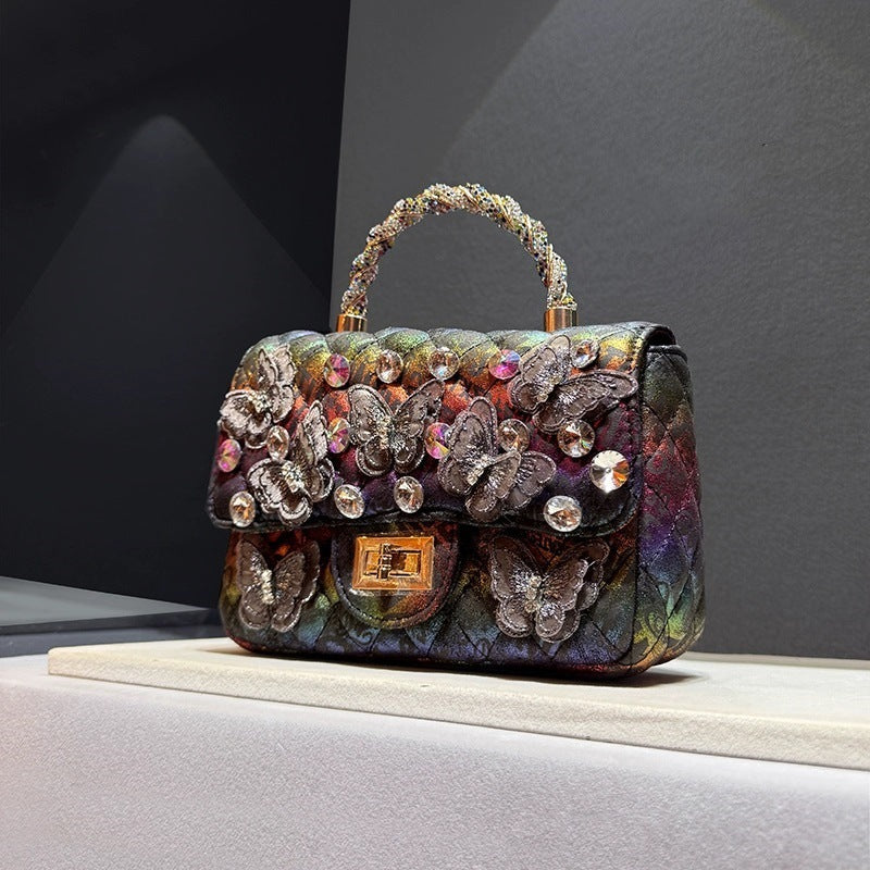 Fashionable Single-Shoulder Crossbody Bag With Diamond Pattern