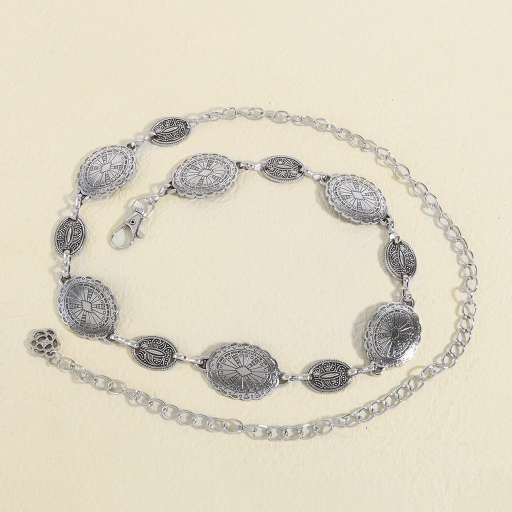 European And American High Sense Fashion Metal Waist Chain