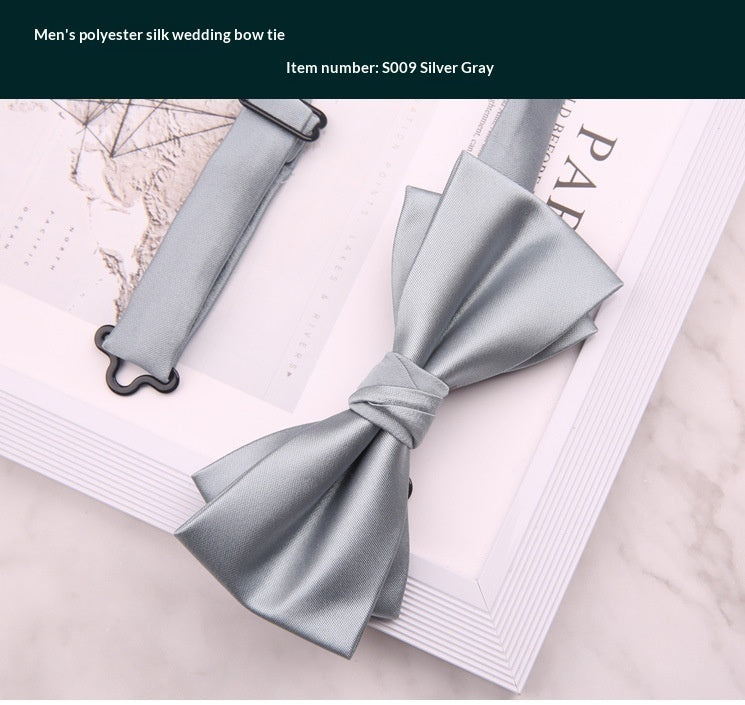 Mens Polyester Wedding Bow Tie