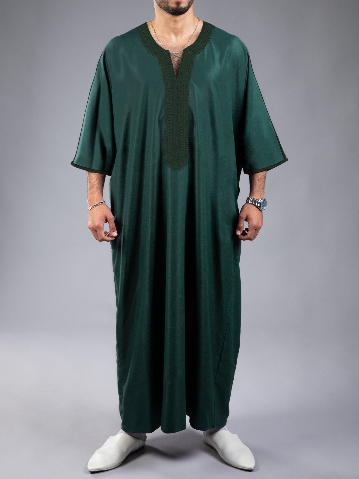 3D Digital-Print Ethnic Moroccan Mens Robe
