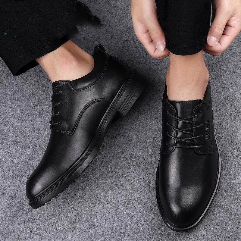 Mulin Sen Summer Leather Formal Shoes In Extra-Large Sizes