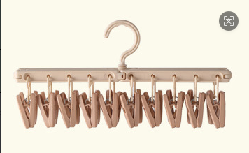 Retractable folding sock clip-coffee color-1 piece