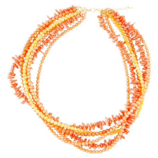 Celosia Coral Torsaden-Halskette
