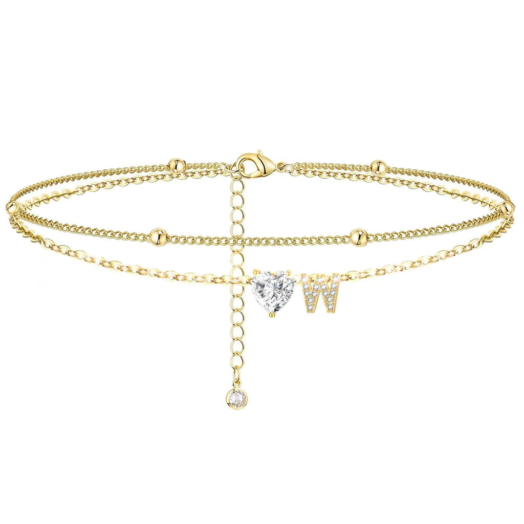 Womens Adjustable Delicate Versatile Double-layer Anklet Set