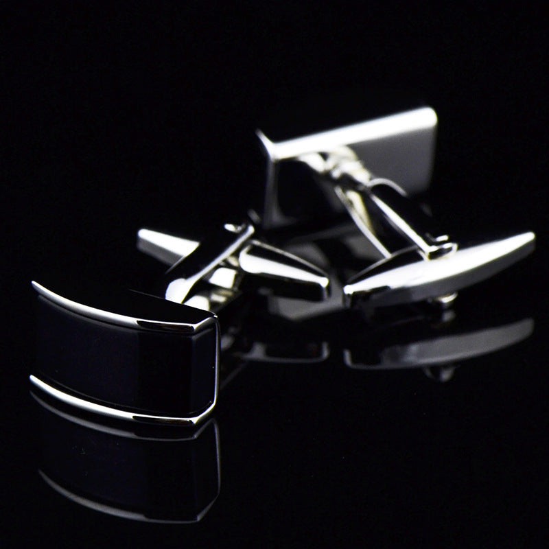 Curved Black Agate Cufflinks Cufflink