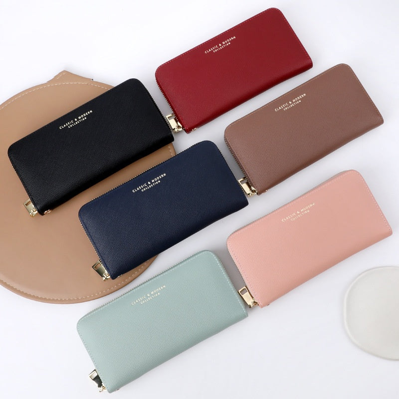 Wallet Fashion Women's Long Cross Pattern Zipper