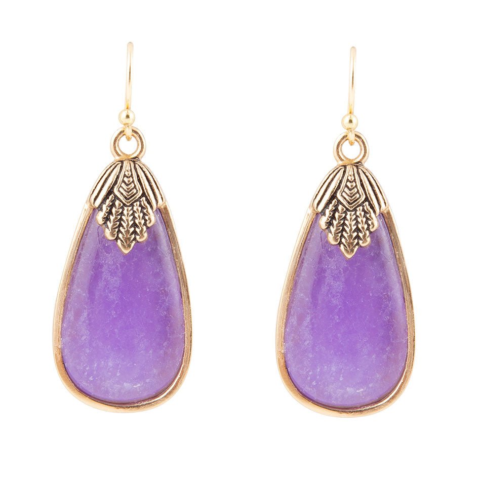 Charleston Purple Quarz Goldene Tropfenohrringe