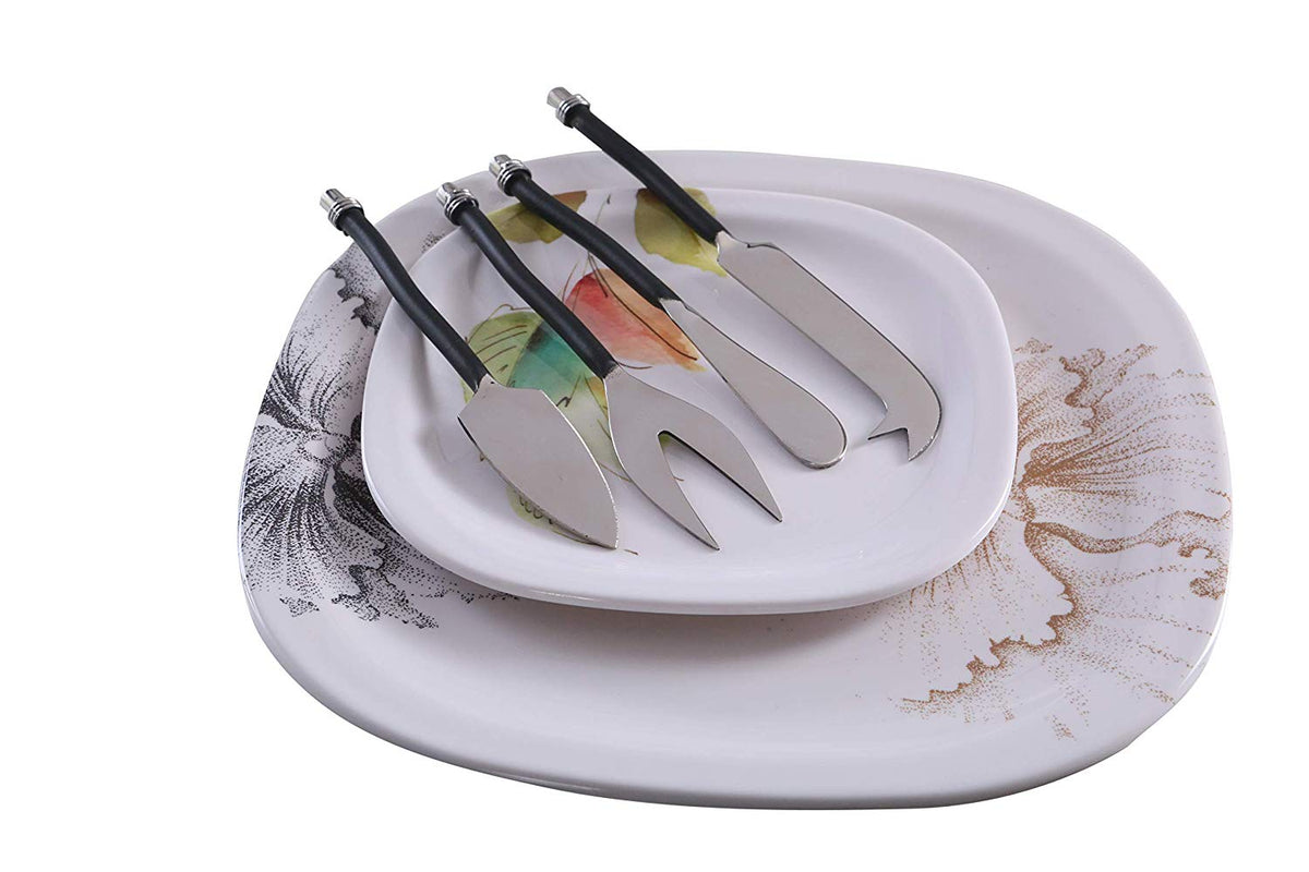 Vibhsa Cheese knives set of 4 (Stainless Steel, curved handle)
