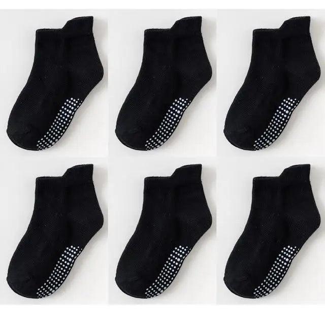 Children Cotton  6 Pairs/Set Anti-slip Socks For Boys Girl Rubber Kid Floor Sock With Grips For 0 To 6 Years Kids