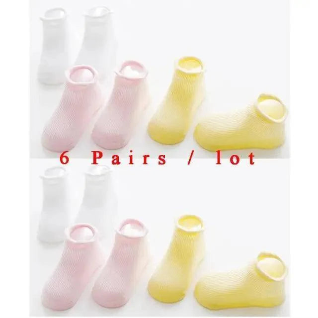 Children Cotton  6 Pairs/Set Anti-slip Socks For Boys Girl Rubber Kid Floor Sock With Grips For 0 To 6 Years Kids