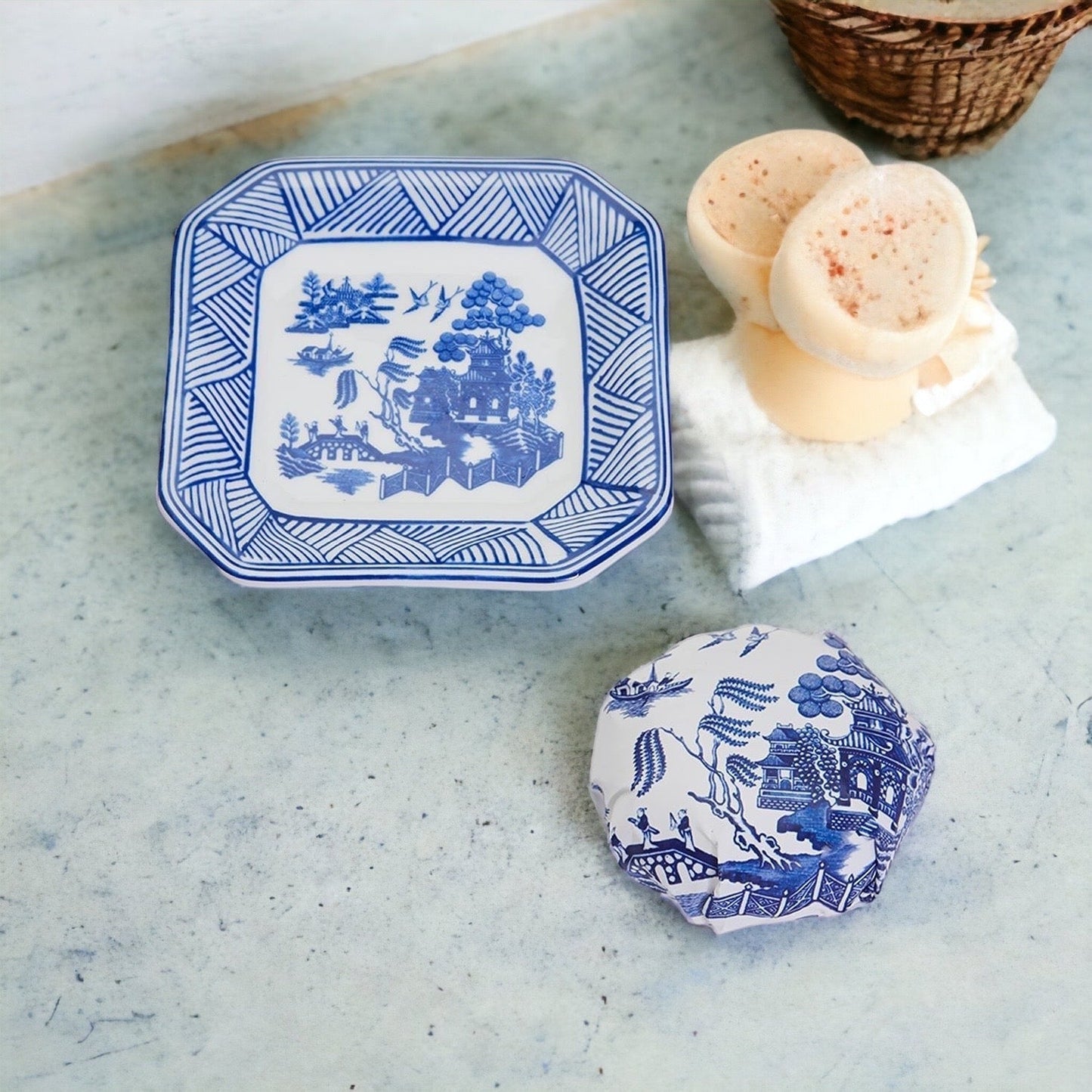 Seifenschale und Schmuckschale im Chinoiserie-Stil – Dekoratives Seifenablage-Geschenk aus Keramik