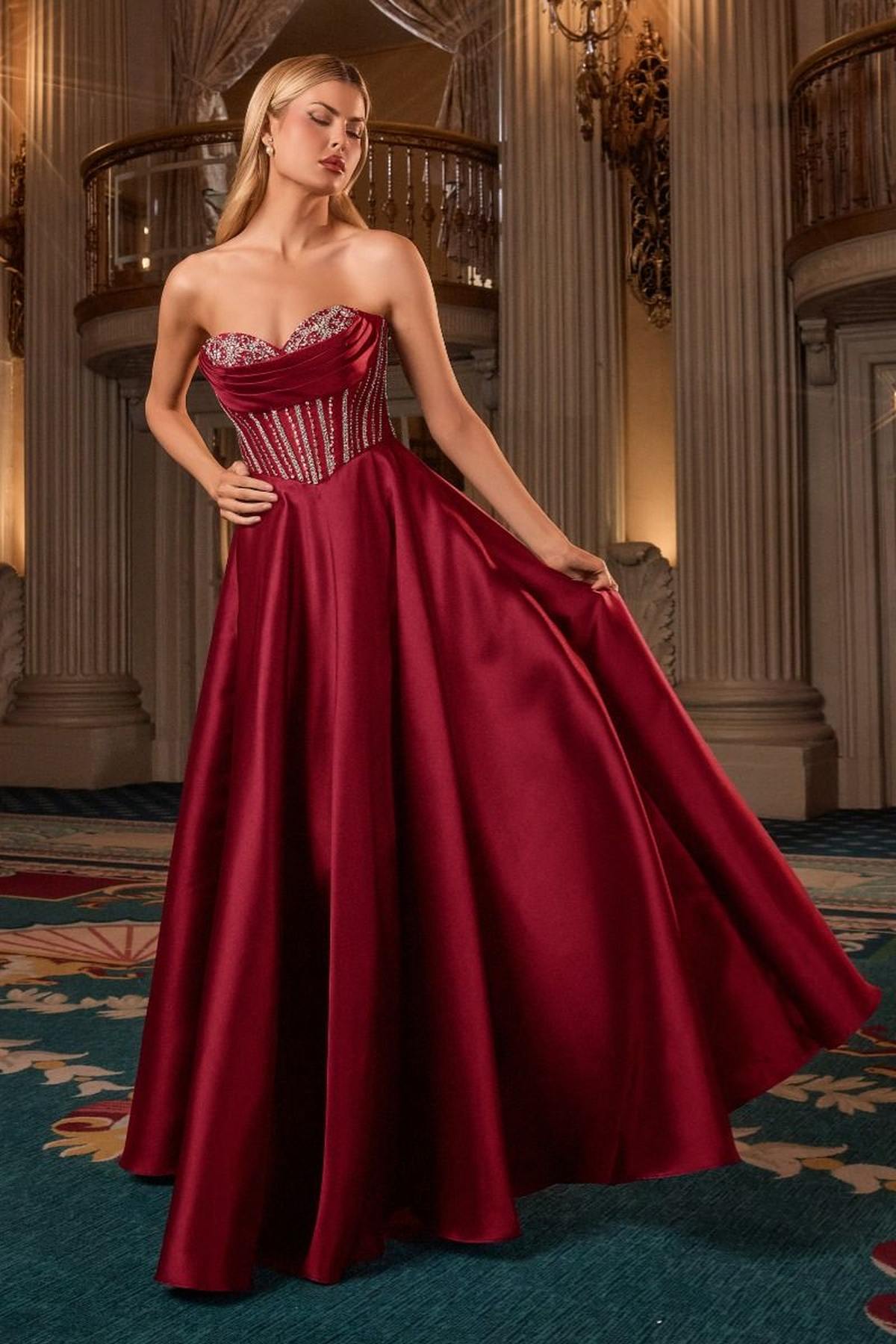 Ladivine CK2405 Luxurious Ball Gown Mikado Strapless Sweetheart