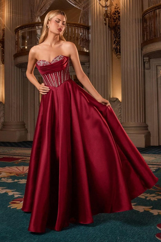 Ladivine CK2405 Luxurious Ball Gown Mikado Strapless Sweetheart